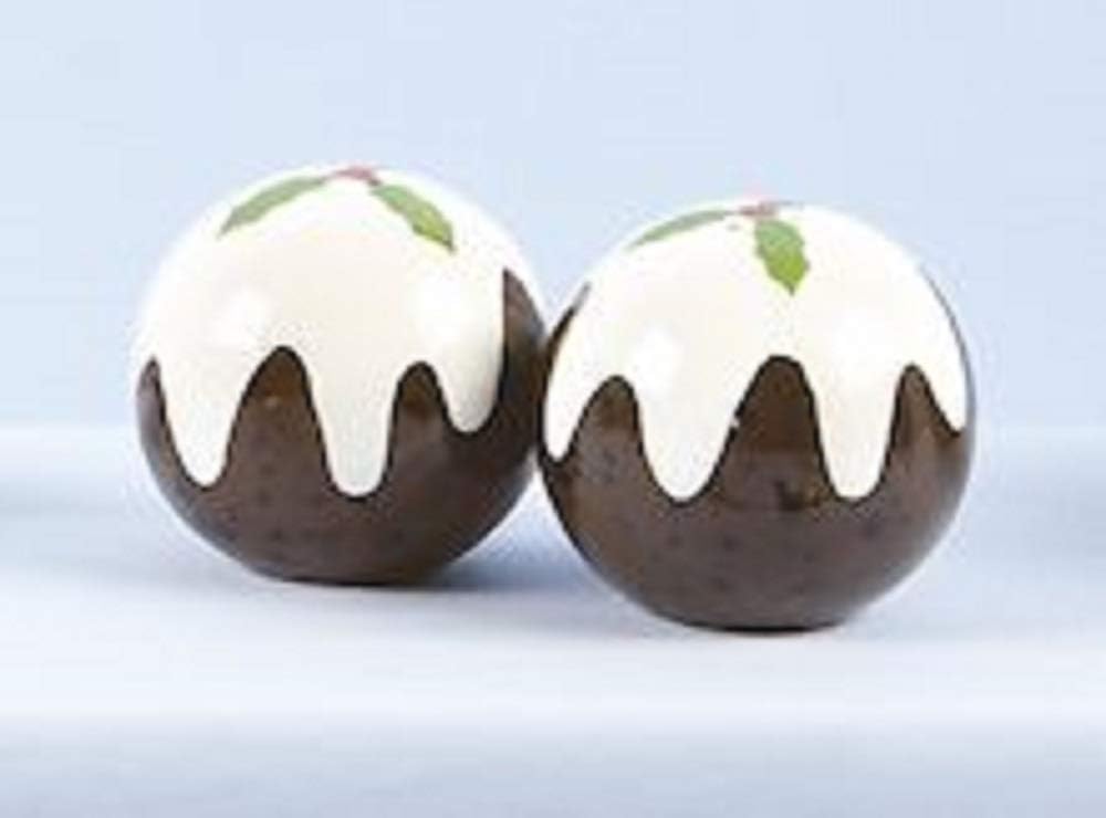 Christmas Pudding Salt & Pepper Shaker Set, Dark Brown