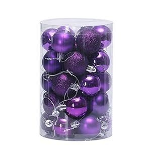 XMYZ 34 stks/partij Kerstboom Decoratie Bal Hang Ornamenten Glanzende Snuisterij Bal Voor Thuis Huis Bar Feestdecoratie Bruiloft Paars
