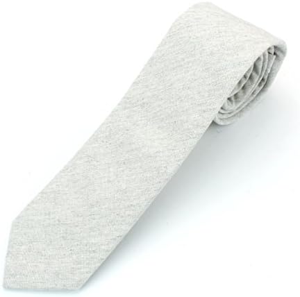 Men's Chambray Cotton Skinny Necktie Tie Textured Distressed Style - 2 1/2" Width