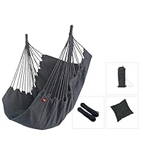 KIMIBen-home Household Hammock Chair Hammock Chair by Sky Extra Long Bed - Hanging Chair for Yard Bedroom Porch Indoor/Outdoor for Bedroom Patio Garden Deck (Color : Gray, Size : 53x45x100CM)