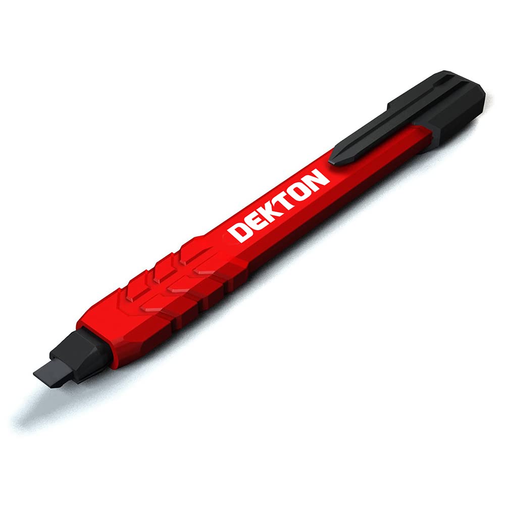 Dekton Refillable Carpenter Pencil-high Impact Abs Anti-slip Grip| Lead Work On Timber, Metal, Ceramic Concrete|Longer Than A Traditional Carpenters Pencil| No Sharpening Required|Includes Pocket Clip