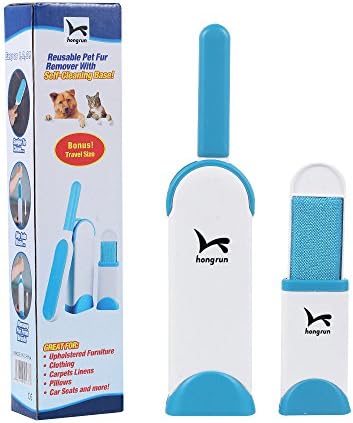 Pet Fur Remover Hair Lint Remover Hurricane Fur Wizard Clothes Home Furniture Cleaner Brush Removes Dog &amp; Cat Hair Self-Cleaning Base Double-Sided (Blue) Pet Fur &amp; Lint Remover As Seen OnTV