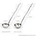 2 Pcs Soup Ladle Colander, Metallic Frosting Flatware Cookware Serving Long Handle Steel Slotted Spoon Cooking Utensil Set for Hotpot