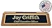 Griffco Supply Made in USA Personalized Desk Name Plate with Card Holder - Genuine Hardwood Laser Engraved Name Plate (Cherry Wood)