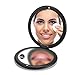 OMIRO Folding Compact Mirror, 1X/10X Magnification 2½” Pocket Size Round Hand Mirror for Travel Makeup (Black)