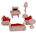 UEETEK Wooden Living Room Set Mininature Dollhouse Furniture Toy for Kids Children
