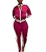 Womens Two Piece Tracksuit Outfits - Club Outfits Sweatsuit Stripe Patchwork Long Sleeve Skinny Pants Split with Zipper