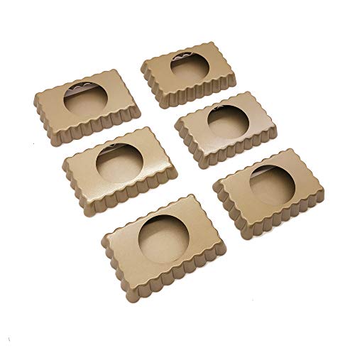 HOMOW Non-stick Pizza Pan, Quiche Pan With Removable Bottom, Removable Loose Bottom Quiche Pan, Tart Pie Pan, Heavy Duty Pan (5"X3"X0.8"(6PCS))