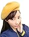 ICSTH French Beret - Wool Solid Color Womens Beanie Cap Hat (One Size, Yellow)