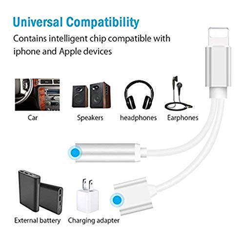 image for turelar Headphones Adapter for iPhone Headphones Splitter Aux Audio 3.