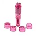 Finever Mini Massager Handheld with 4 Heads Pocket Vibrating Pen for Face, Neck, Head,Back Pink