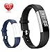 Lintelek Fitness Tracker, Slim Activity Tracker with Heart Rate Monitor, IP67 Waterproof Step Counter, Calorie Counter, Pedometer for Kids Women and Men (Black+Blue)