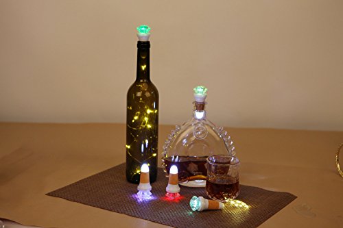 Wine Bottle Lights USB Rechargeable, 7 Color LED Cork Lights for Christmas Wedding Party