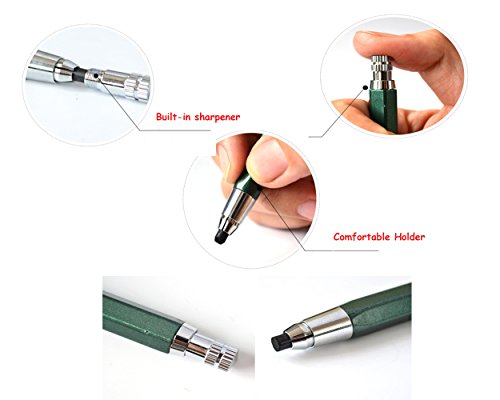 Plastic Clutch Leadholder for 4MM Lead Charcoal, 1pcs Automatic Mechanical Graphite Pencil for Draft Drawing, Shading, Crafting, Art Sketching