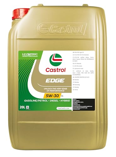 Castrol EDGE 5W-30 LL, Advanced Fully Synthetic Engine Oil, Meets ACEA C3 & API SQ Specifications, 20L