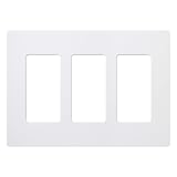Lutron CW-3-WH 3-Gang Claro Wall Plate, White
