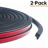 CloudBuyer Car Weather Stripping,Universal Self Adhesive Auto Door Rubber Draft Seal Strip,Car Window Door Engine Cover Noise Insulation(47/100 Inch Wide X 2/5 Inch Thick X 33 Feet Long)