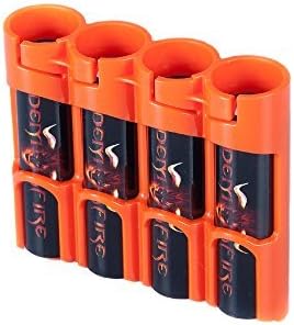 Storacell by Powerpax SlimLine 18650 Battery Caddy, Orange, Holds 4 Batteries by Storacell