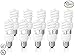 Circle (10 Pack) 13 Watt (60 Watt) Compact Fluorescent Light, Daylight 6500K, Mini Spiral Medium Base CFL Light Bulbs