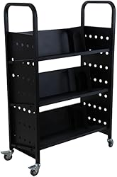 Trailblaze 3-Layer Book Cart, V-Shaped Single-Sided