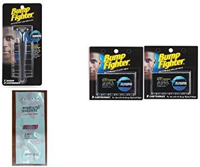 Bump Fighter Refill Razor w/ 2 Cartridges + Bump Fighter Refill Cartridge Blades - 5 ea. (Pack of 2) with FREE Loving Color trial size conditioner