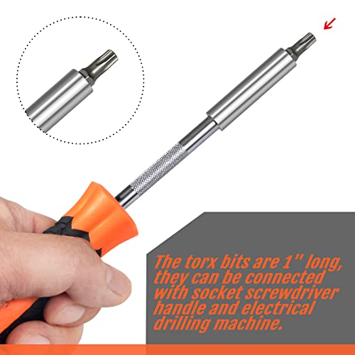 Torx Security Bit Set, TEKPREM 2 PACK 26-Piece Torx Screwdriver Bit Set with T4 T5 T6 T7 T8 T9 T10 T15 T20 T25 T27 T30 T40 Tamper Resistant Torx Bits Set