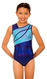 TumbleWear Girl's Morgan Purple/Turquoise Tigress Leotard