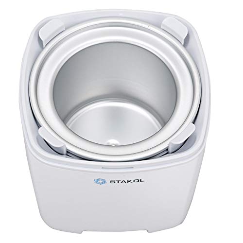 1.6 Quart Automatic Ice Cream Maker Freezer Dessert Machine with Auto Shut Off Timer LCD Screen Simple Operation (White)