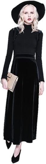 Amazon Sebles レディース ワンピース ベルベットワンピース 長袖 ロング丈 ハイネック カジュアル ワンピース チュニック 通販