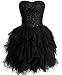 FAIRY COUPLE Tulle Strapless Evening Cocktail Party Homecoming Dress D0237 12 Black