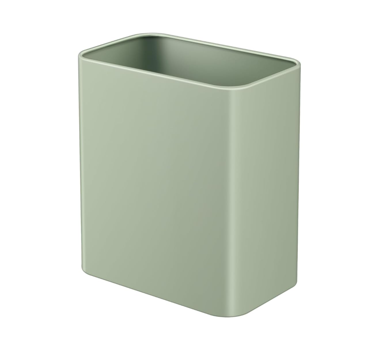Veelesa Small Bathroom Trash Can 2.4 Gallon Wastebasket, Slim Metal Garbage Can Matte Black Stainless Steel Trash Bin for Bedroom,Office,Kitchen,Toilet, rv, Near Desk, Under Sink (Green)