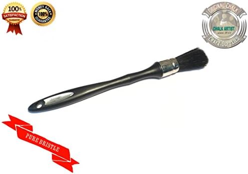 #DT10 - MEDIUM - DIMAGO TOOLS - CHALK based PAINT professional black pure bristle stencil finishing detailing SHABBY CHIC ROUND BRUSH designed for chalk and all waterbased paints