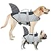 AOFITEE Dog Life Jacket, Shark Dog Life Vest for Swimming Boating, High Flotation Pet Lifesaver with Rescue Handle, Reflective French Bulldog Lifejacket, Life Jackets for Small Medium Large Dogs, M