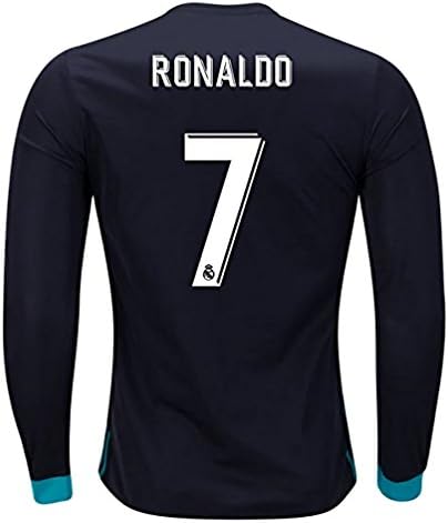 MephosDmme 2017/2018 Ronaldo 7 Real Madrid Away Long Sleeve Jersey Men's Color Black Size M