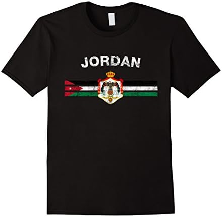 Mens Jordanian Flag Shirt - Jordanian Emblem &amp; Jordan Flag Shirt XL Black