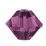 SWAROVSKI ELEMENTS Crystal #5328 3mm Bicone Beads Amethyst (25 Beads)