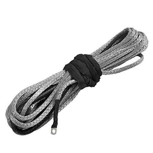 Synthetic Winch Rope, Durable 7000 LBS for ATV UTV KFI Vehicle Car Motorcycle, 1/4" × 49.2 ft, Grey - Thumbnail 6