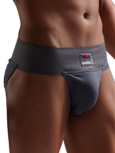 Omtex Tokyo Athletic Cotton Gym Supporter Back Covered with Cup Pocket for Mens Grey Waist 28 Inches - Thumbnail 2
