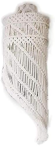 ZCRFY Lampshade Tapestry Handmade Macrame Wall Hanging Tapestries Woven Wall Decor Bohemian Cafe Restaurant Bedroom Living Room Art Decorative Chandelier Cover,25 * 80cm