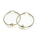 Hoops & Loops Flash Plated Gold Sterling Silver 18mm Round Bead Hoop Earrings
