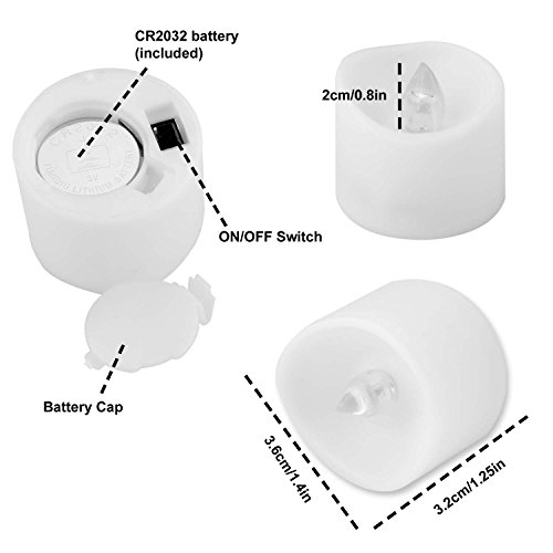 image for Beichi 24Pack White Flameless LED Tea Lights, Battery Operated Candles