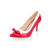 Charm Foot Womens Fashion Bows High Heel Stiletto Mary Jane Pump Pointed Shoes
