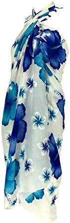 Pavinee's Sarong fot the beach women sarong wrap Chaba Flower Blue (09)