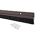uxcell Door Brush Bottom Sweep Brown h-Shape Aluminum Alloy Holder w 0.8-inch Black PP Silicone Soft Brush, 1000mm x 43mm(Approx 39.37-inch x 1.7-inch)