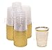 Gold Plastic Clear Cups | 10 oz. 50 Pack | Disposable Party Cups with Gold Rim | Fancy Wedding Tumblers | Elegant Party Supplies & Decorations | Old Fashioned Tumblers [Drinket Collection]