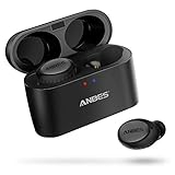 Wireless Earbuds, Anbes [2019 Version] Bluetooth Headphones IPX5 Waterproof 3D Stereo Bluetooth 5.0 Earbuds, Anti-Slid Design with Built-in Microphone and Portable Charging Case