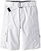 U.S. Polo Assn. Little Boys' Twill Belted Cargo Shorts, White, 5