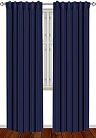 Utopia Bedding Blackout Room Darkening and Thermal Insulating Window Curtains/Panels/Drapes - 2 Panels Set - 7 Back Loops...