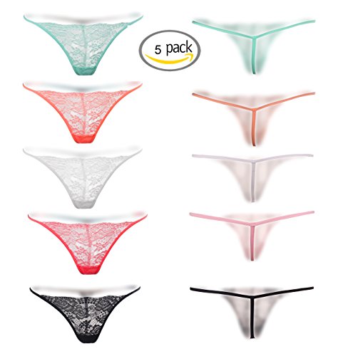 Moxeay sexy lingerie lace g-string t-back thongs pantie…