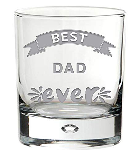 Chris Bag Of Goodies Best Dad Ever Engraved Tumbler Whiskey Whisky Glass Novelty Keepsake Gifts Present for Him Birthday Christmas Fathers Day